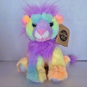 Rainbow Plush Lion - Multicolor Soft Toy THE PETTING ZOO NWT